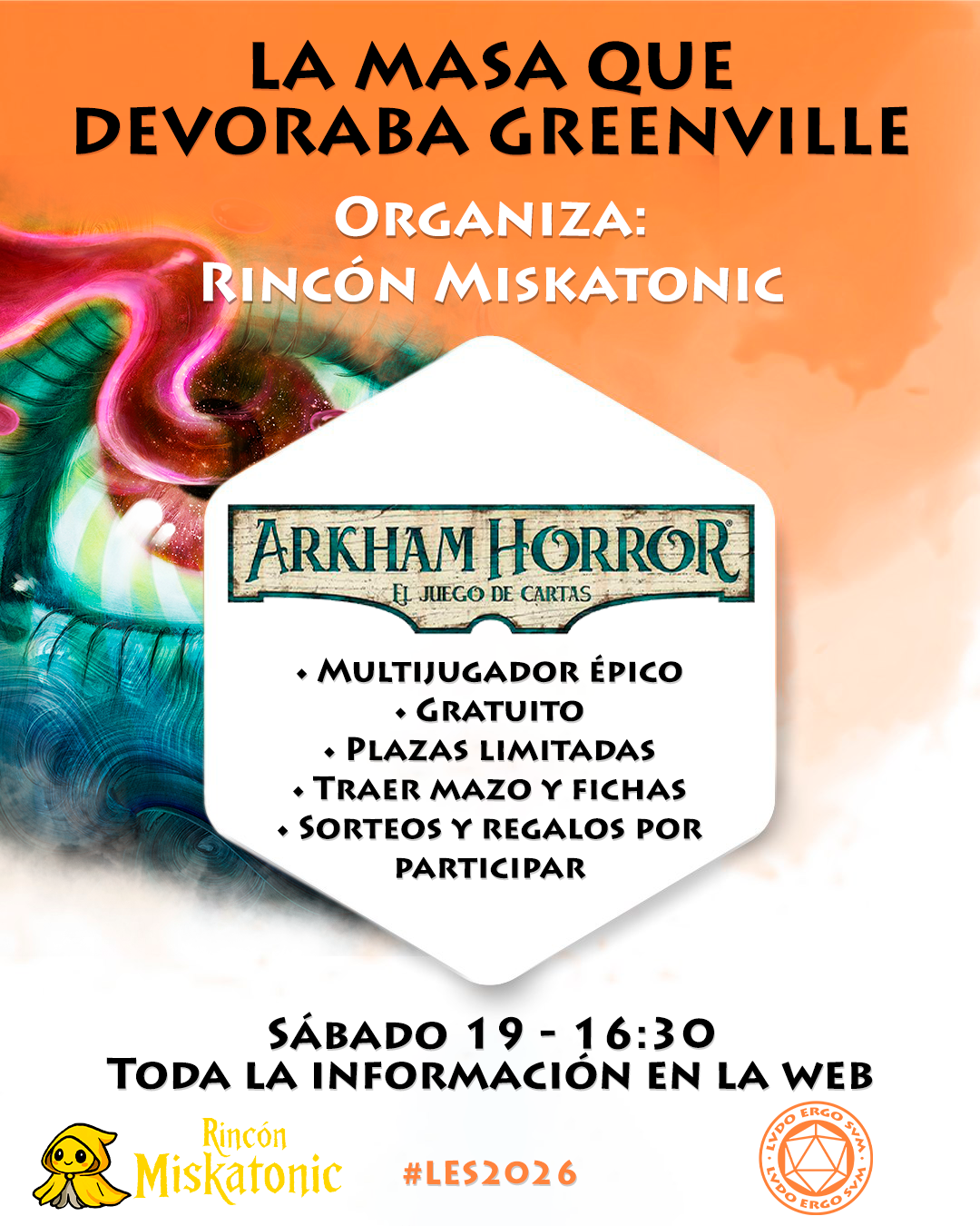 Cartel del evento de Rincón Miskatonic - sesión de tarde